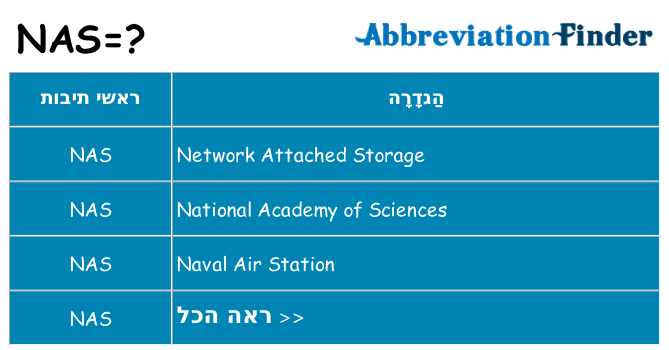 מה הפירוש nas