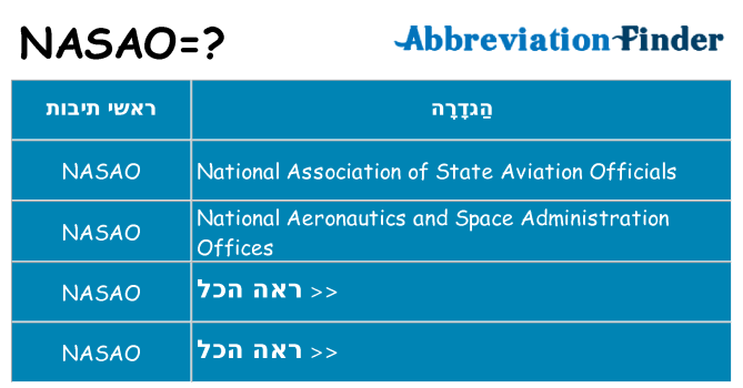מה הפירוש nasao
