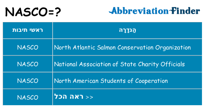 מה הפירוש nasco