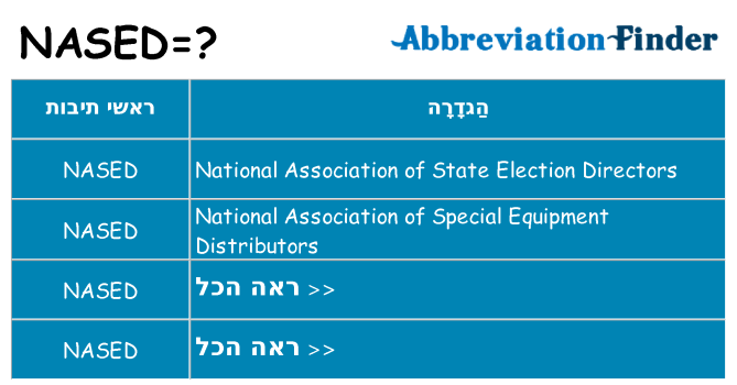 מה הפירוש nased