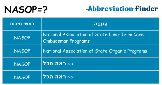 מה הפירוש nasop