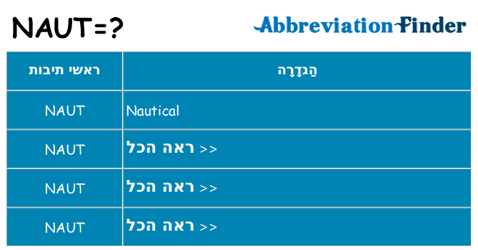 מה הפירוש naut