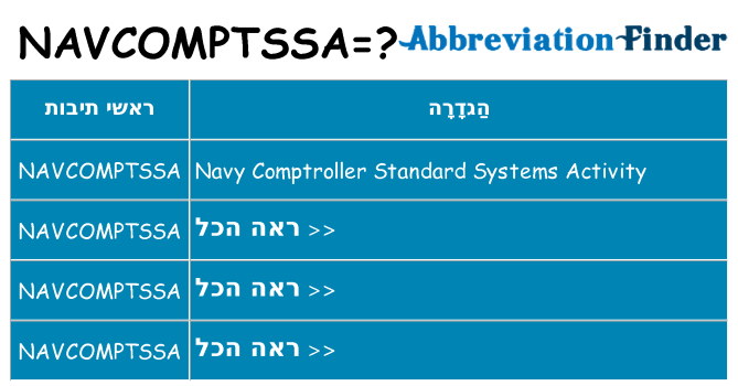 מה הפירוש navcomptssa