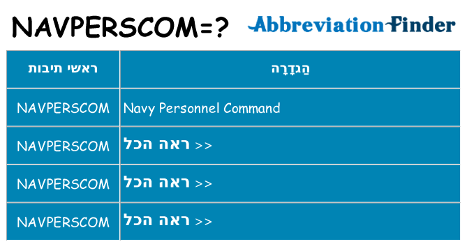 מה הפירוש navperscom