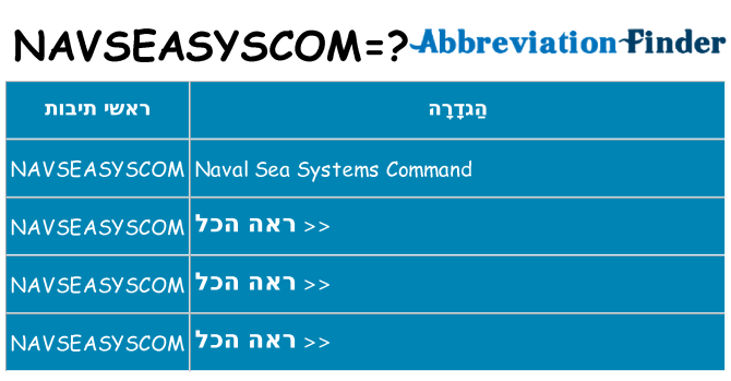 מה הפירוש navseasyscom