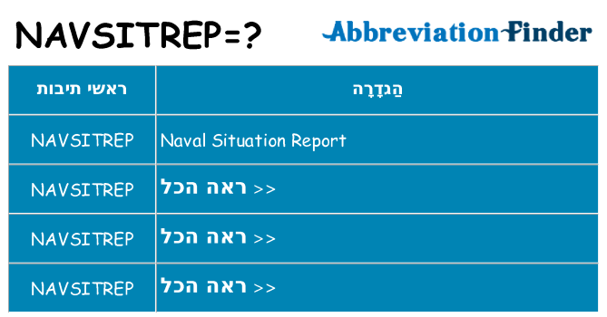 מה הפירוש navsitrep