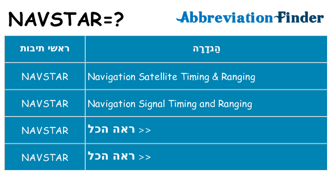 מה הפירוש navstar