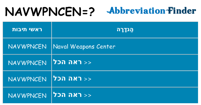 מה הפירוש navwpncen