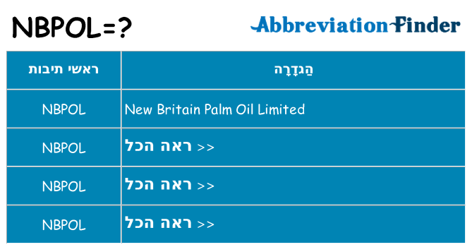מה הפירוש nbpol