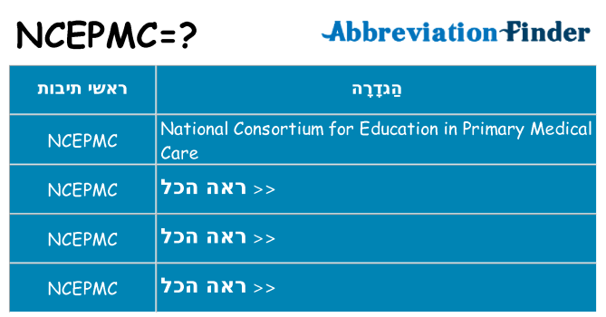 מה הפירוש ncepmc