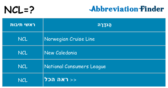 מה הפירוש ncl