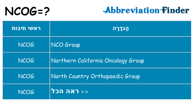 מה הפירוש ncog