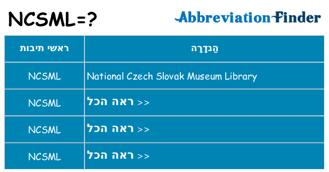 מה הפירוש ncsml