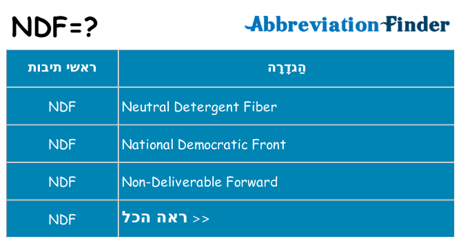 מה הפירוש ndf