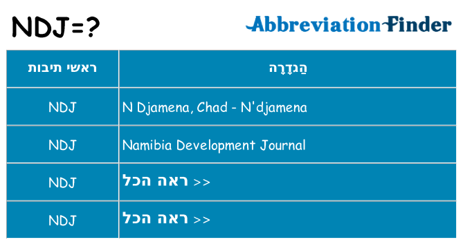 מה הפירוש ndj