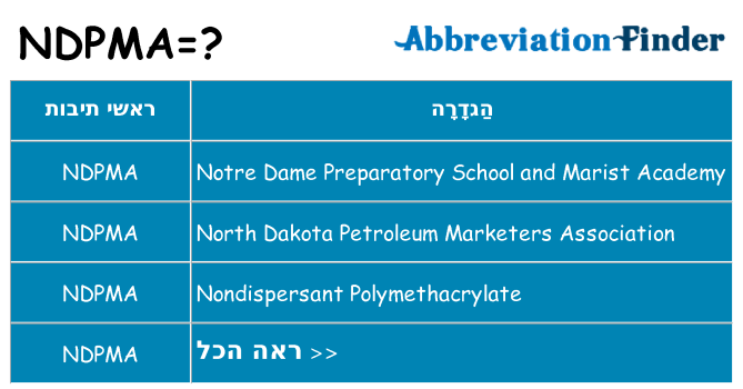 מה הפירוש ndpma