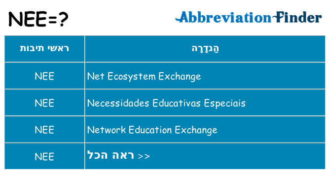 מה הפירוש nee