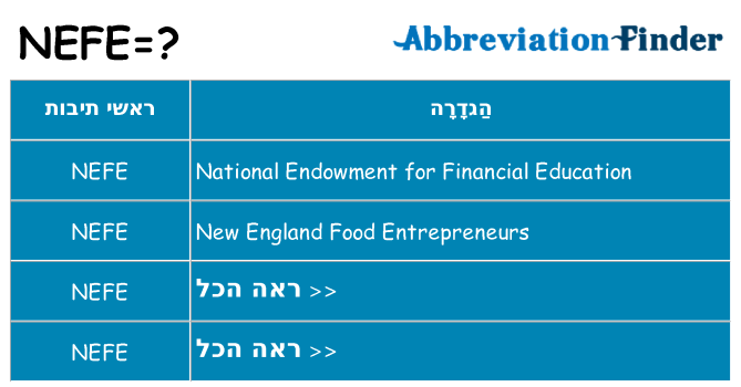 מה הפירוש nefe