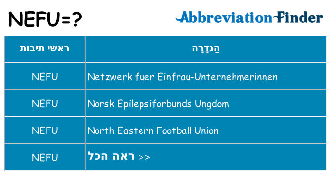 מה הפירוש nefu