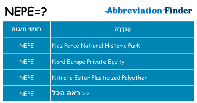 מה הפירוש nepe
