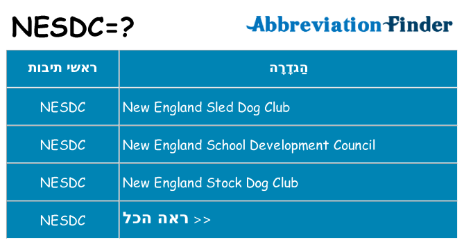 מה הפירוש nesdc