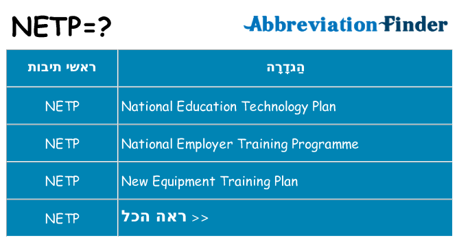 מה הפירוש netp
