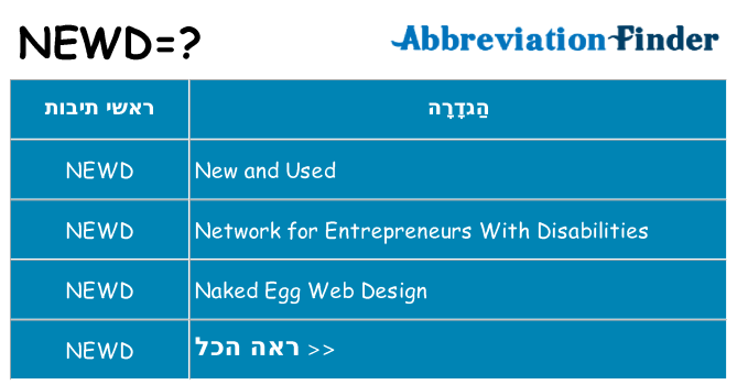 מה הפירוש newd