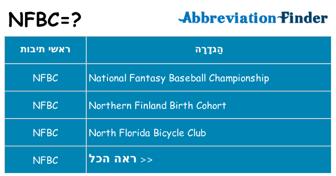 מה הפירוש nfbc