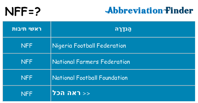 מה הפירוש nff