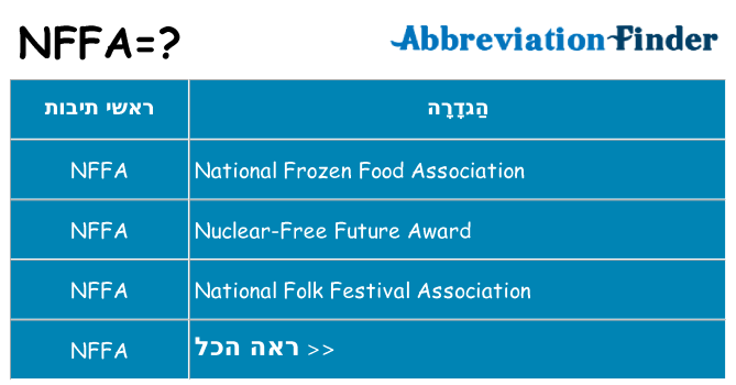 מה הפירוש nffa