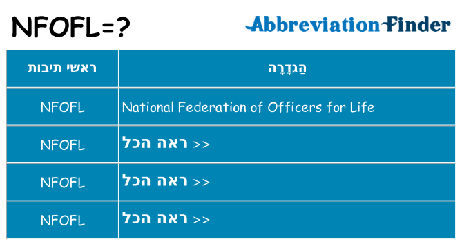 מה הפירוש nfofl