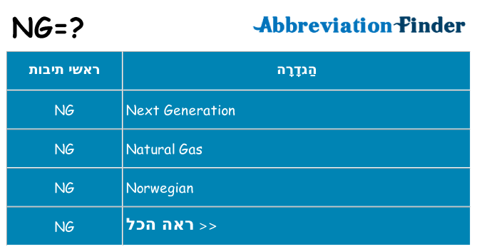 מה הפירוש ng