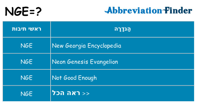 מה הפירוש nge