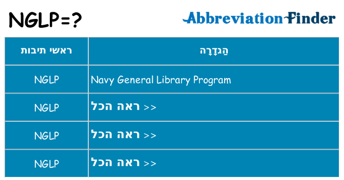 מה הפירוש nglp