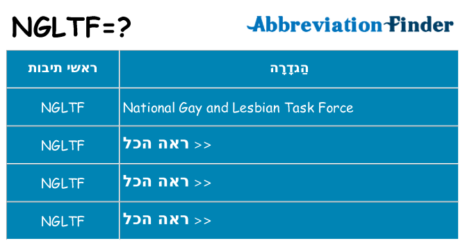 מה הפירוש ngltf