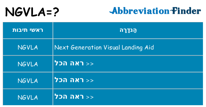 מה הפירוש ngvla