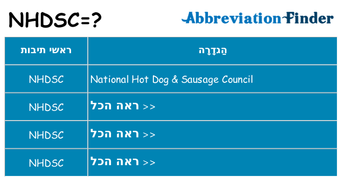 מה הפירוש nhdsc
