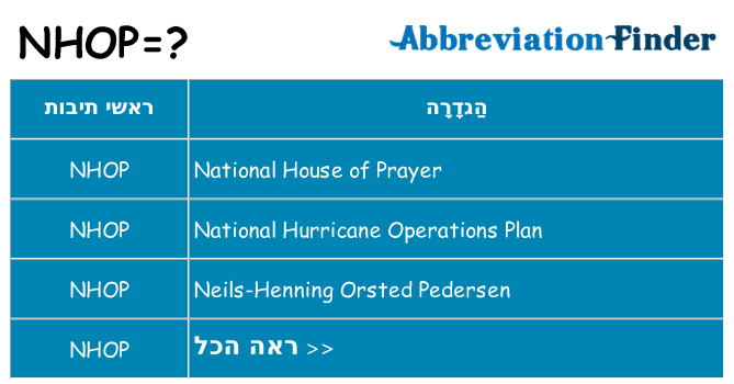 מה הפירוש nhop