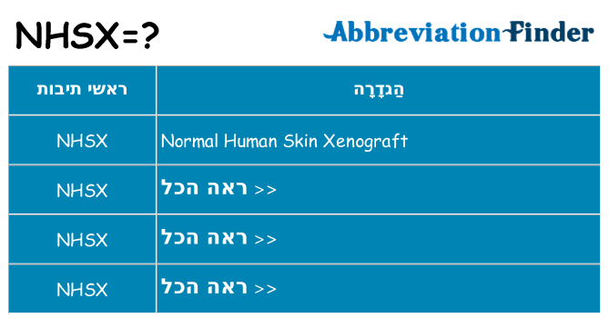 מה הפירוש nhsx