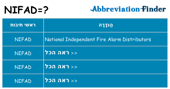 מה הפירוש nifad
