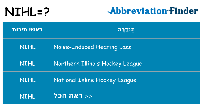 מה הפירוש nihl