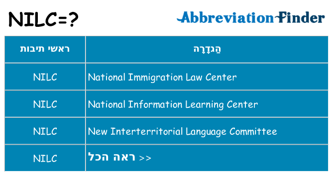מה הפירוש nilc