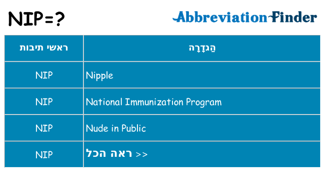 מה הפירוש nip
