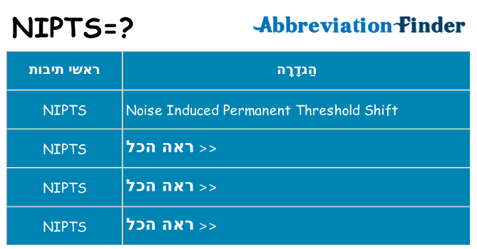 מה הפירוש nipts