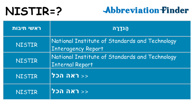 מה הפירוש nistir