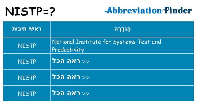 מה הפירוש nistp