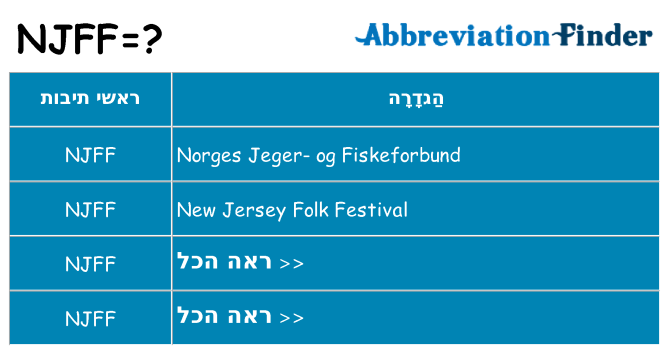 מה הפירוש njff