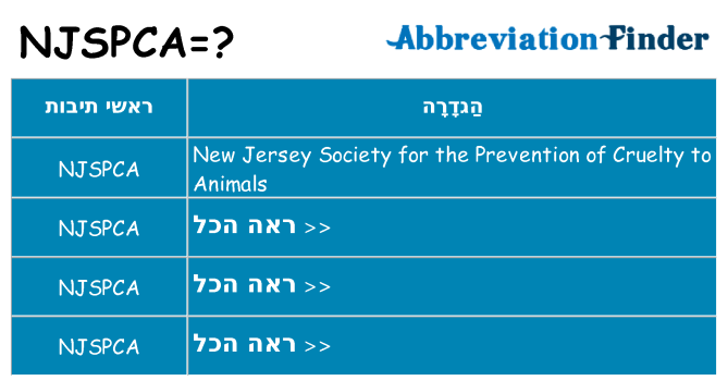 מה הפירוש njspca