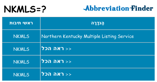 מה הפירוש nkmls