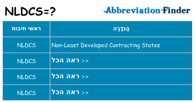 מה הפירוש nldcs